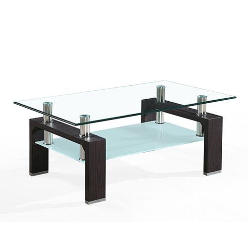 Mesa De Centro Moderna De Mediados De Siglo Con Parte Superior De Vidrio Y Estante De Almacenamiento De Ratan De Polietileno Mesa De Cafe Redonda